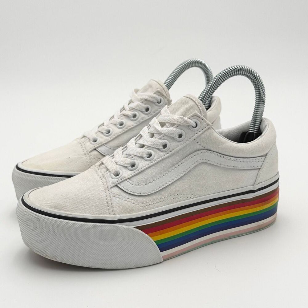 Vans Old Skool Stackform Pride Rainbow Lace Up Skate Sneakers - US Women’s 5.5 /